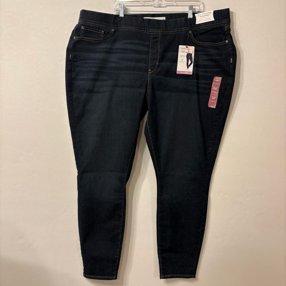 Levi Strauss Jeans Pull-On Skinny Soft Smoothing Tunny Panel 28 L W39 L 32